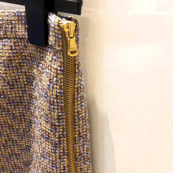 J Crew Metallic Gold Midi Skirt Size 00 - Picture 3 of 5